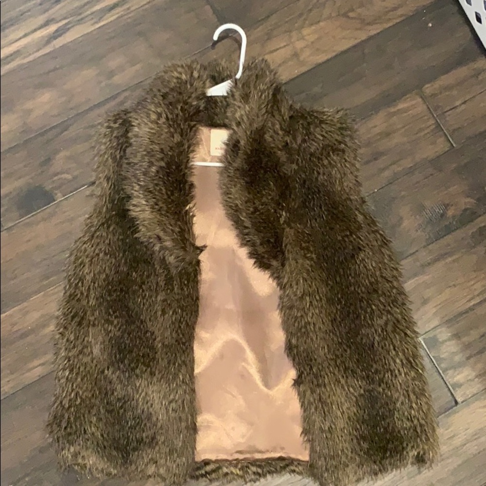 Collared faux fur vest, Martin Aston